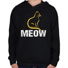 PRINTFASHION MEOW - Gyerek kapucnis pulóver - Fekete gyerek pulóver, kardigán