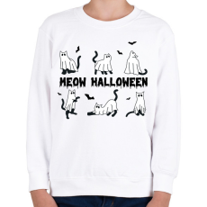 PRINTFASHION Meow Halloween - Gyerek pulóver - Fehér