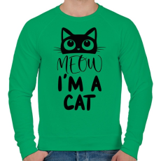 PRINTFASHION Meow, I'm a cat - Férfi pulóver - Zöld