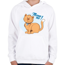 PRINTFASHION Meow me! - cicás póló - Gyerek kapucnis pulóver - Fehér gyerek póló