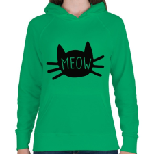 PRINTFASHION Meow  - Női kapucnis pulóver - Zöld női pulóver, kardigán