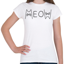 PRINTFASHION Meow - Női póló - Fehér női póló