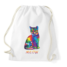 PRINTFASHION MEOW - Sportzsák, Tornazsák - Fehér tornazsák