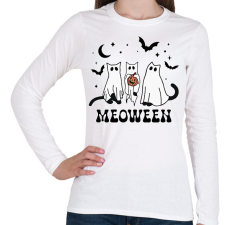 PRINTFASHION Meoween - Női hosszú ujjú póló - Fehér női póló