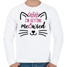 PRINTFASHION Meowied - Férfi pulóver - Fehér