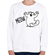 PRINTFASHION Meoww - Gyerek pulóver - Fehér gyerek pulóver, kardigán