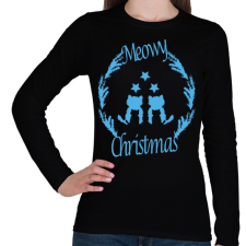 PRINTFASHION meowy blue - Női hosszú ujjú póló - Fekete női póló