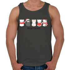 PRINTFASHION Meowy Catmas - Cicák - Férfi atléta - Sötétszürke atléta, trikó