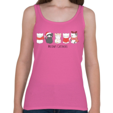 PRINTFASHION Meowy Catmas - Cicák - Női atléta - Rózsaszín női trikó