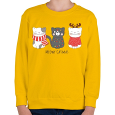 PRINTFASHION Meowy Catmas - Gyerek pulóver - Sárga