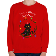 PRINTFASHION MEOWY CHRISTMAS - Gyerek pulóver - Piros gyerek pulóver, kardigán