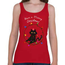 PRINTFASHION MEOWY CHRISTMAS - Női atléta - Cseresznyepiros