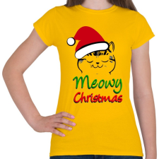 PRINTFASHION Meowy Christmas! - Női póló - Sárga női póló
