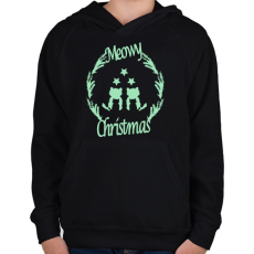 PRINTFASHION meowy green - Gyerek kapucnis pulóver - Fekete