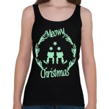 PRINTFASHION meowy green - Női atléta - Fekete női trikó