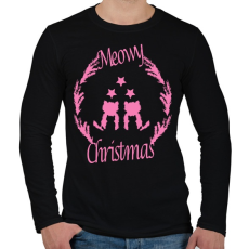 PRINTFASHION meowy pink - Férfi hosszú ujjú póló - Fekete