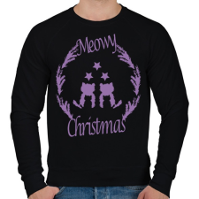 PRINTFASHION meowy purple - Férfi pulóver - Fekete férfi pulóver, kardigán
