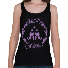 PRINTFASHION meowy purple - Női atléta - Fekete női trikó