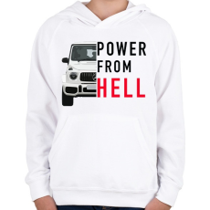 PRINTFASHION Mercedes G - Gyerek kapucnis pulóver - Fehér