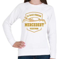 PRINTFASHION Mercedes sofőr - Női pulóver - Fehér női pulóver, kardigán