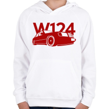 PRINTFASHION Mercedes w124 - Gyerek kapucnis pulóver - Fehér gyerek pulóver, kardigán
