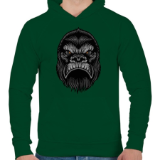 PRINTFASHION Mérges Gorilla - Férfi kapucnis pulóver - Sötétzöld férfi pulóver, kardigán