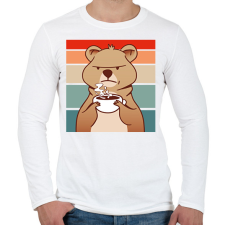 PRINTFASHION Mérges medve - Férfi hosszú ujjú póló - Fehér férfi póló