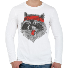 PRINTFASHION Mérges mosómedve - Férfi hosszú ujjú póló - Fehér férfi póló