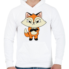 PRINTFASHION Mérges róka - Férfi kapucnis pulóver - Fehér női pulóver, kardigán