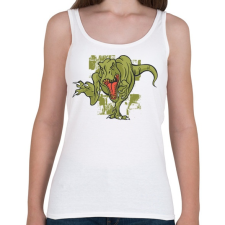 PRINTFASHION Mérges T-rex - Női atléta - Fehér női trikó