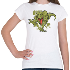 PRINTFASHION Mérges T-rex - Női póló - Fehér női póló