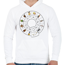 PRINTFASHION Mérleg - Férfi kapucnis pulóver - Fehér