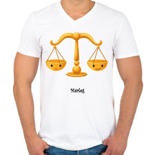PRINTFASHION Mérleg - Férfi V-nyakú póló - Fehér férfi póló