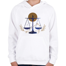 PRINTFASHION Mérleg - Gyerek kapucnis pulóver - Fehér gyerek pulóver, kardigán