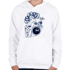 PRINTFASHION mérleg - Gyerek kapucnis pulóver - Fehér