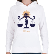 PRINTFASHION Mérleg minta - Női kapucnis pulóver - Fehér női pulóver, kardigán