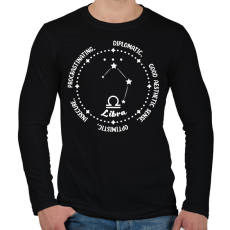 PRINTFASHION Mérleg tulajdonságok - Férfi hosszú ujjú póló - Fekete