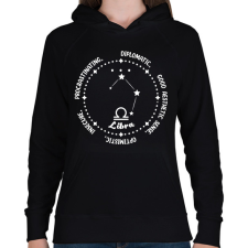 PRINTFASHION Mérleg tulajdonságok - Női kapucnis pulóver - Fekete női pulóver, kardigán
