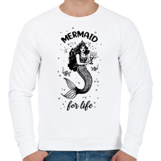 PRINTFASHION Mermaid for life - Férfi pulóver - Fehér