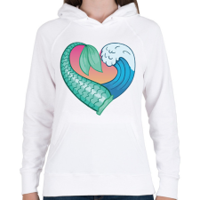 PRINTFASHION Mermaid love - Női kapucnis pulóver - Fehér női pulóver, kardigán