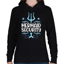 PRINTFASHION Mermaid security - Női kapucnis pulóver - Fekete női pulóver, kardigán