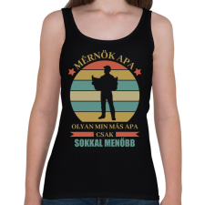 PRINTFASHION Mérnök apa - Női atléta - Fekete női trikó