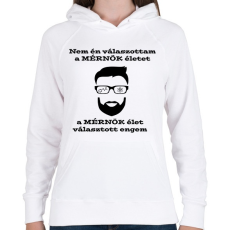 PRINTFASHION Mérnök élet - Női kapucnis pulóver - Fehér