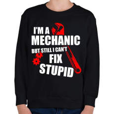 PRINTFASHION Mérnök vagyok, de a hülyéket nem tudom megjavítani - Gyerek pulóver - Fekete