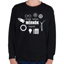 PRINTFASHION Mérnök vagyok - Gyerek pulóver - Fekete gyerek pulóver, kardigán