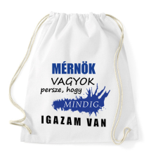 PRINTFASHION Mérnök vagyok... - Sportzsák, Tornazsák - Fehér tornazsák