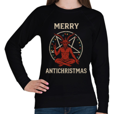 PRINTFASHION Merry Antichristmas - Női pulóver - Fekete