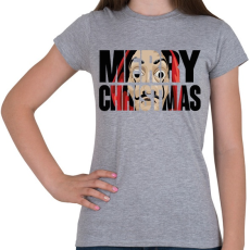 PRINTFASHION MERRY CHRISTMAS - A nagy pénzrablás - Női póló - Sport szürke