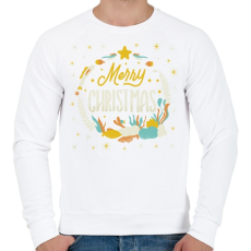 PRINTFASHION Merry Christmas - Boldog Karácsonyt - Férfi pulóver - Fehér
