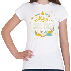 PRINTFASHION Merry Christmas - Boldog Karácsonyt - Női póló - Fehér